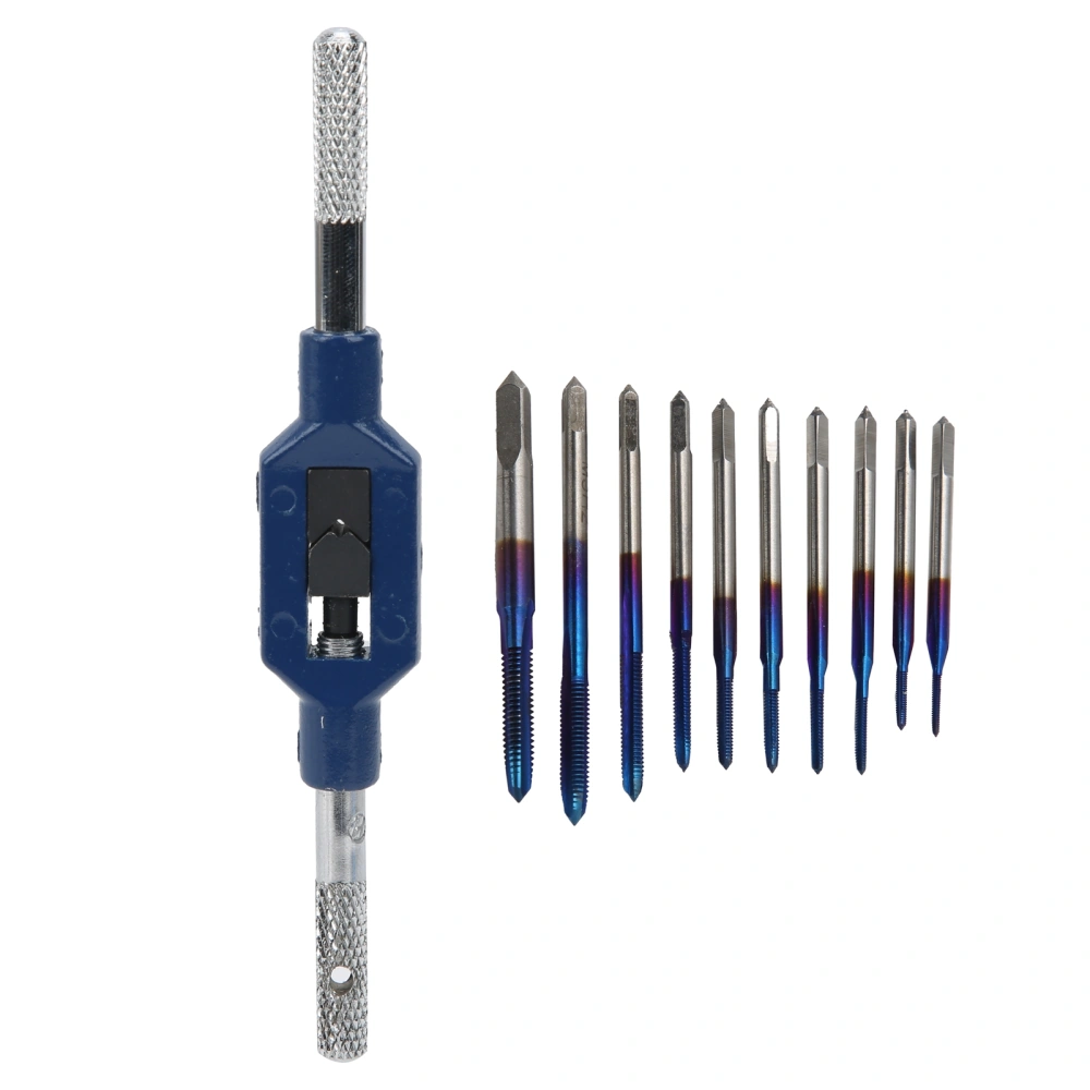 Tap Drill Bit Thread Hand Machine Tapping Kit Blue Plated Tungsten Steel Industrial Supplies