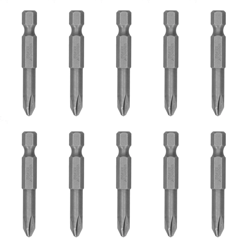 10Pcs 6mm S1/4 Cross Screwdriver Bit Electric Magnetic Screwdriver Head Replacement Parts