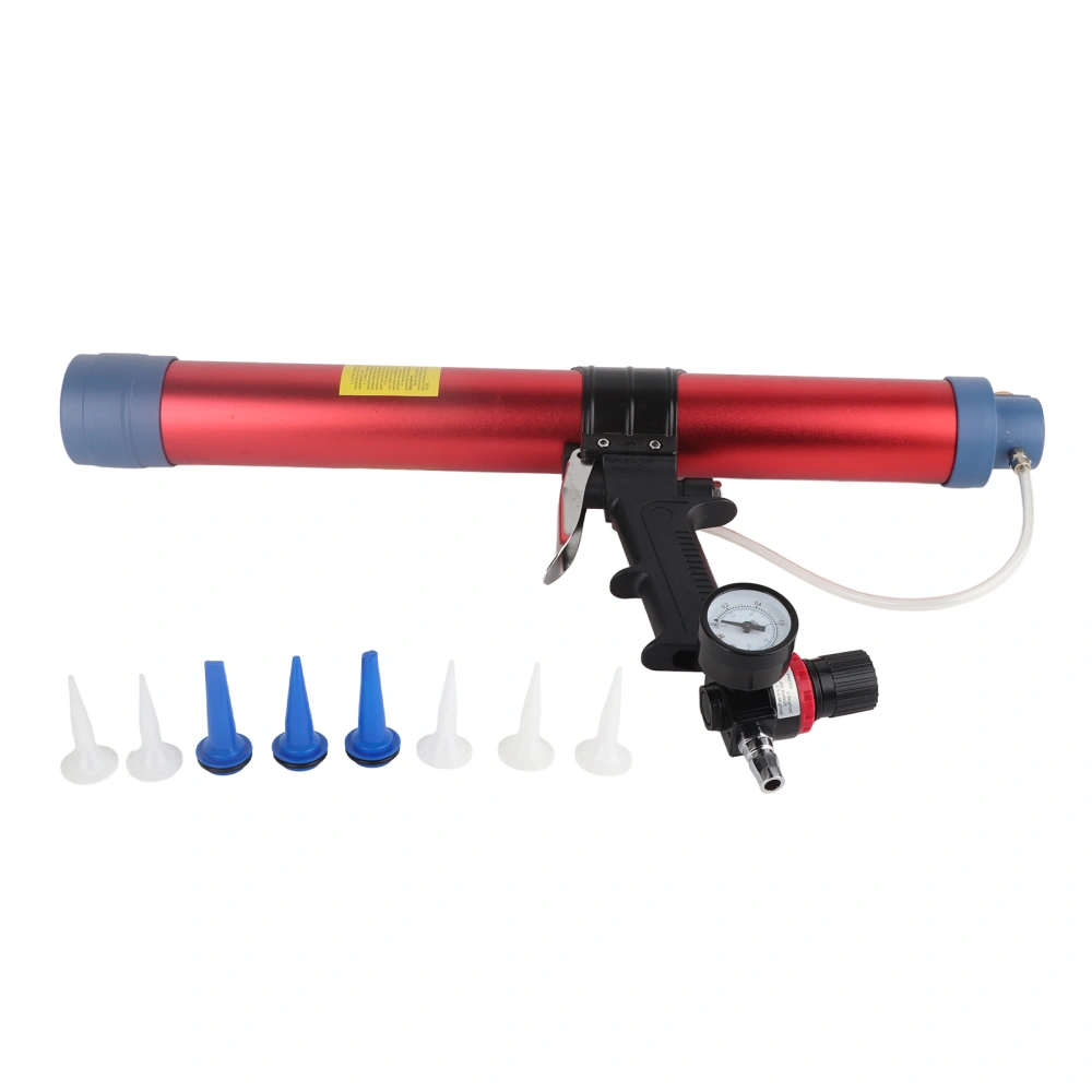 Pneumatic Glass Glue Gun Set 600ml Capacity Air Glue Gun with Pressure Gauge for Building Decoration