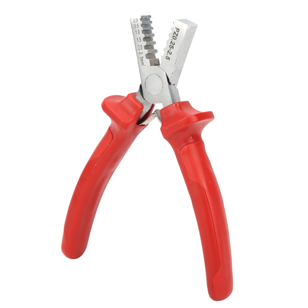 PZ0.252.5 Cable Pliers Red 0.252.5mm Wire Crimping Stripper Pliers Electrician Tools