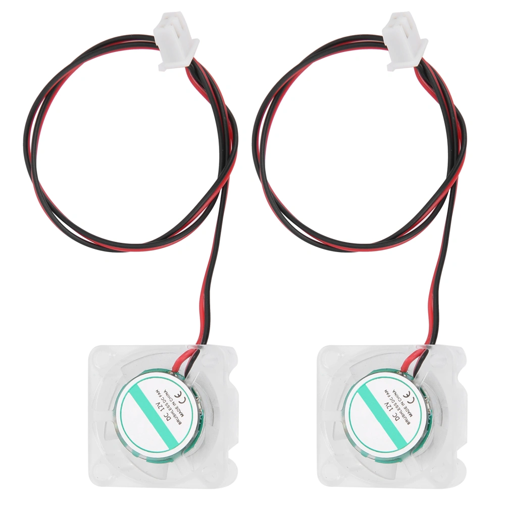 2Pcs 3D Printer Cooling Fan for V6 Hotend LED Light Transparent Industrial Supplies 251012V