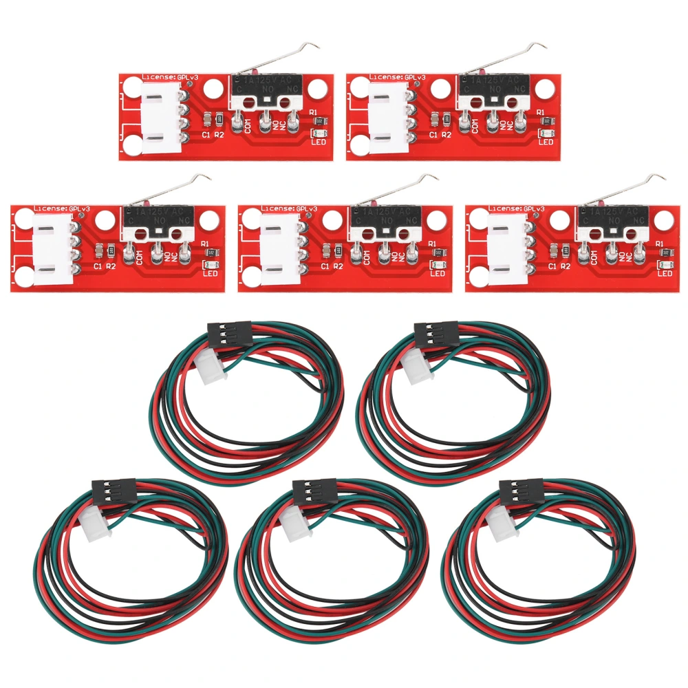 Mechanical Limit Switch with 3‑Pin 70cm/27.6in Cable Printing Accessories for Endstop 3D PrinterRed