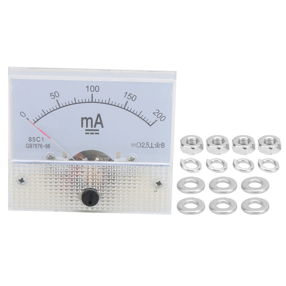 85C1 DC 0-200MA Pointer DC Ammeter Head Ampere Meter Gauge Current Measuring Devices