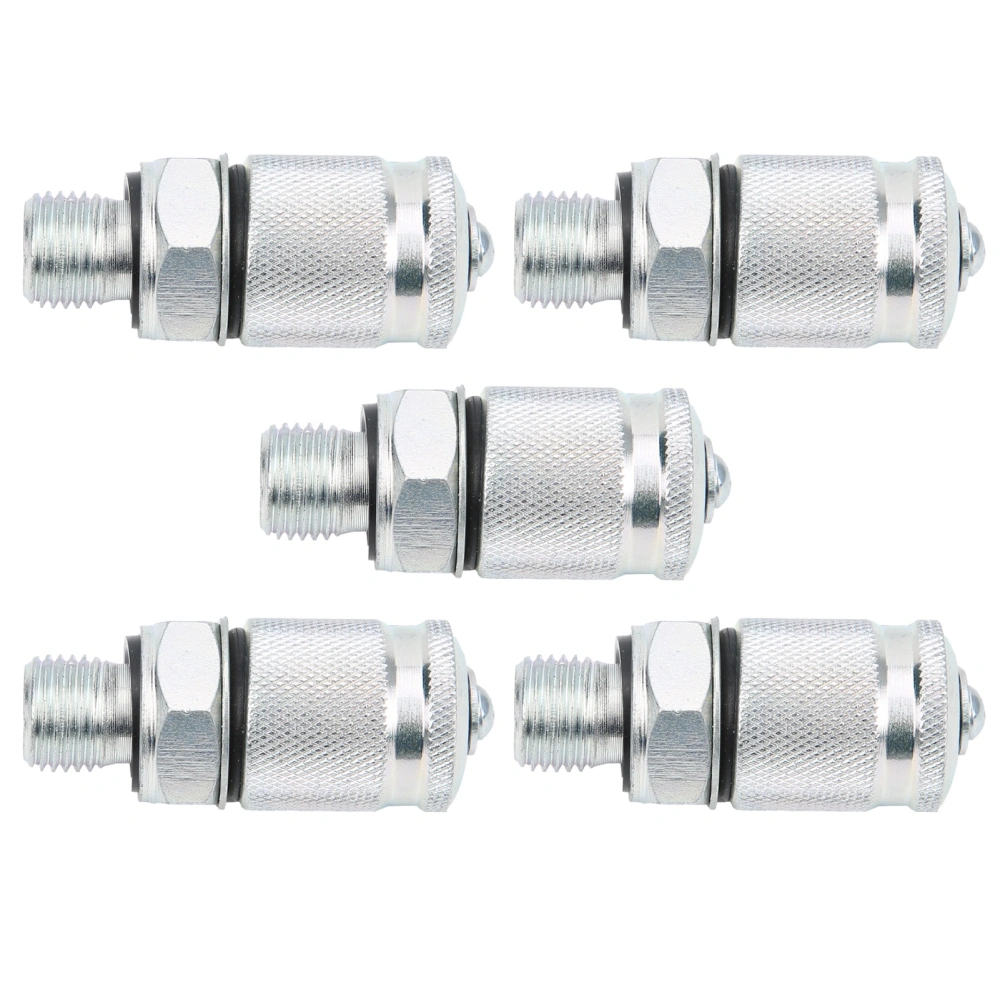 5Pcs Hydraulic Testing Adapter Thread Test Coupling Connectors Pressure Measuring PT/PPTUNF1/2in