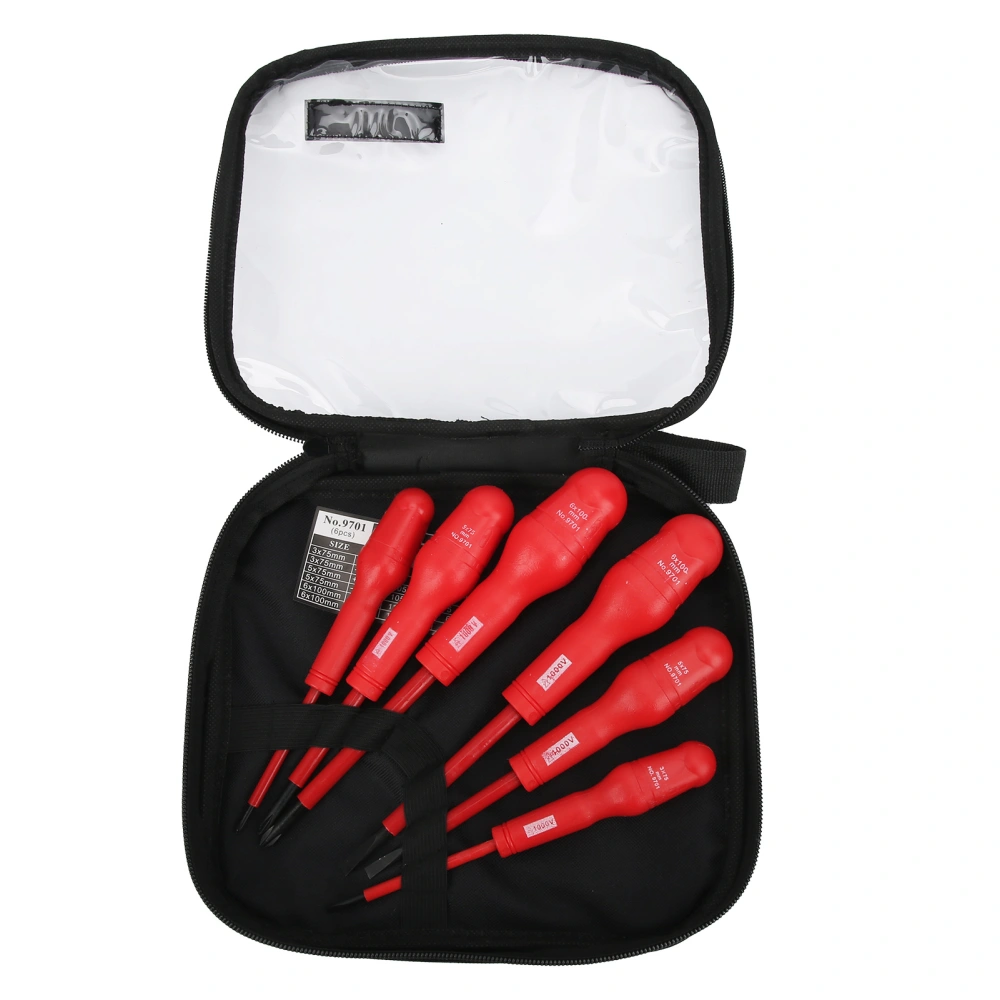 7pcs High Pressure 1000V Insulated Screwdriver Kit Magnetic Head with Storage Bag