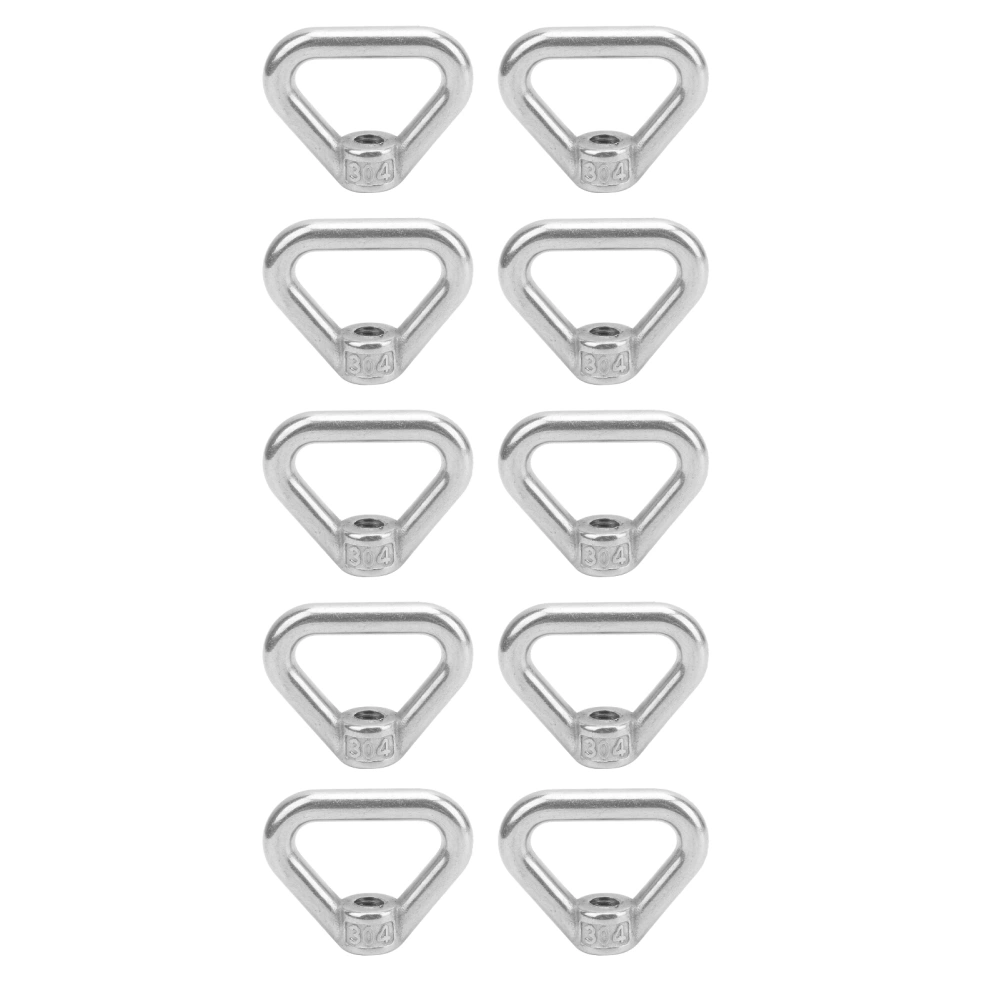 10pcs Silver Screw Nut 304 Stainless Steel Triangle Ring Nut Eye Nut Fastener M8