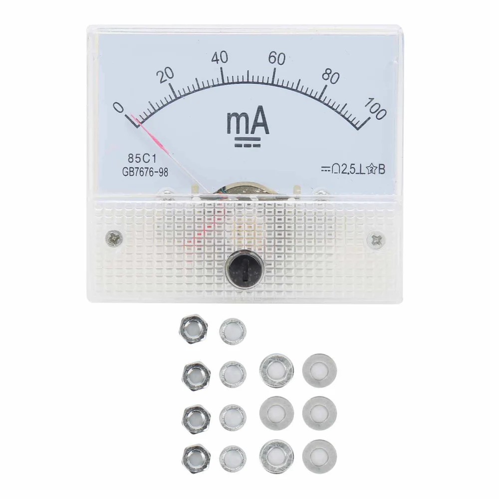 85C1 DC 0~100MA Pointer DC Ammeter Current Panel Meter Gauge Measuring Instrument