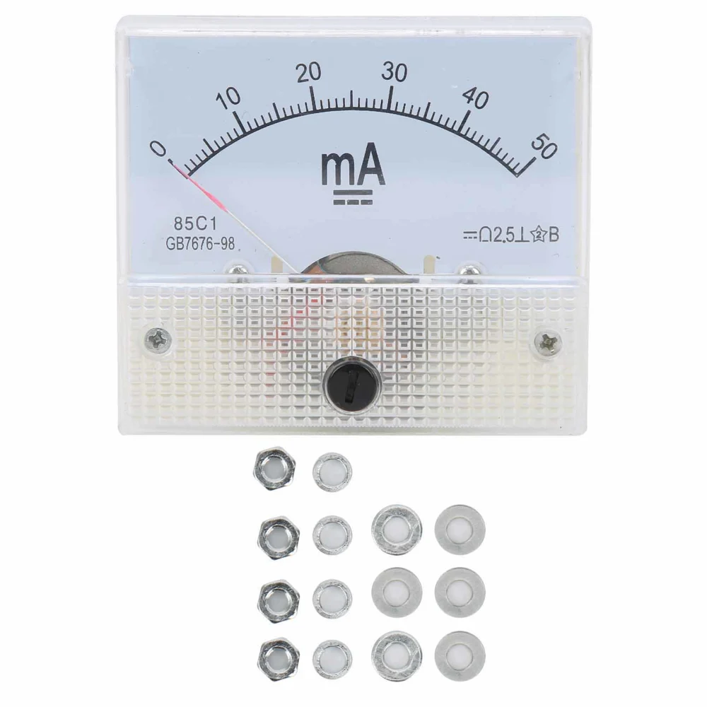 Pointer Ammeter DC Current Panel Meter High Accuracy Measuring Instrument 85C1 DC 0~50MA