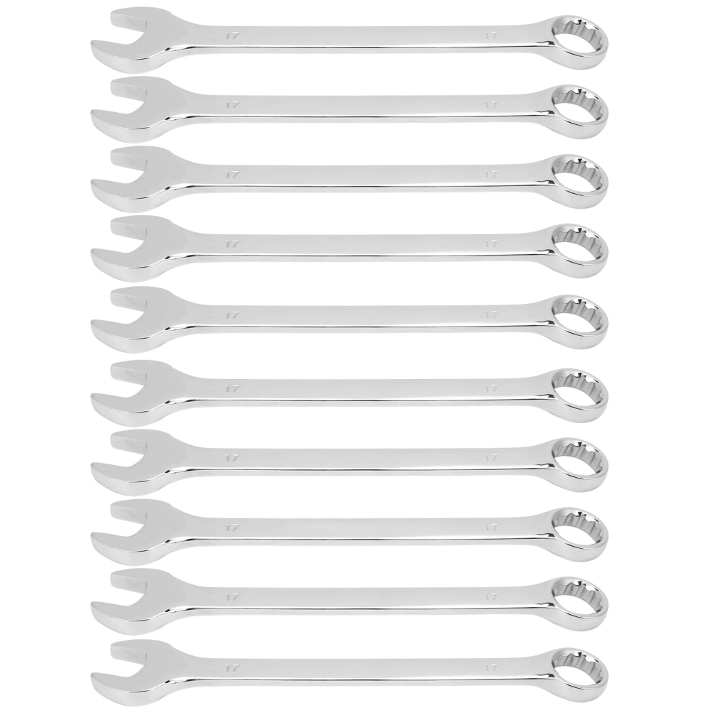 10Pcs Ratchet Wrench Combination Spanner Dual Purpose Open End 17mm Hand Tools Set