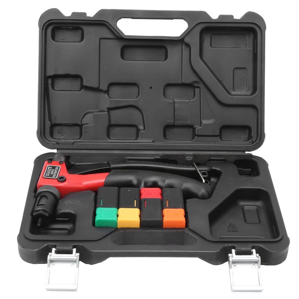 Hand Rivet Nut Gun Set Nut Setting Handling Riveting Repair Tools Kit M3/M4/M5/M6 Black+Red