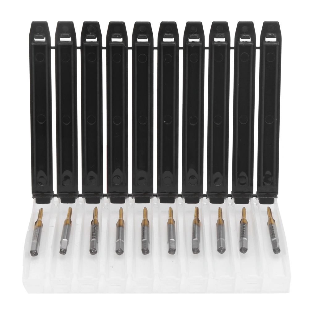 10pcs Coating Thread Tap HSS High Hardness Machine Tapping Thread Drill Bits M1.6 x 0.35