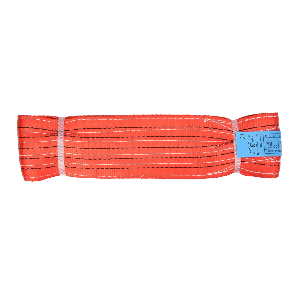 5T 3Meters Lifting Sling Double Eye Sling Buckle Polyester Flat Hoisting Strap for Industrial