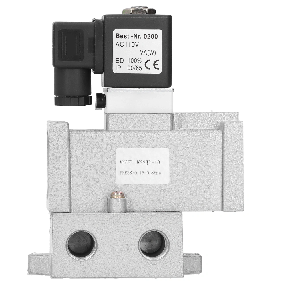 Electric Solenoid Valve G3/8in CutOff 2 Position 3 Way Connection Aluminum Alloy K23JD10(AC110V )