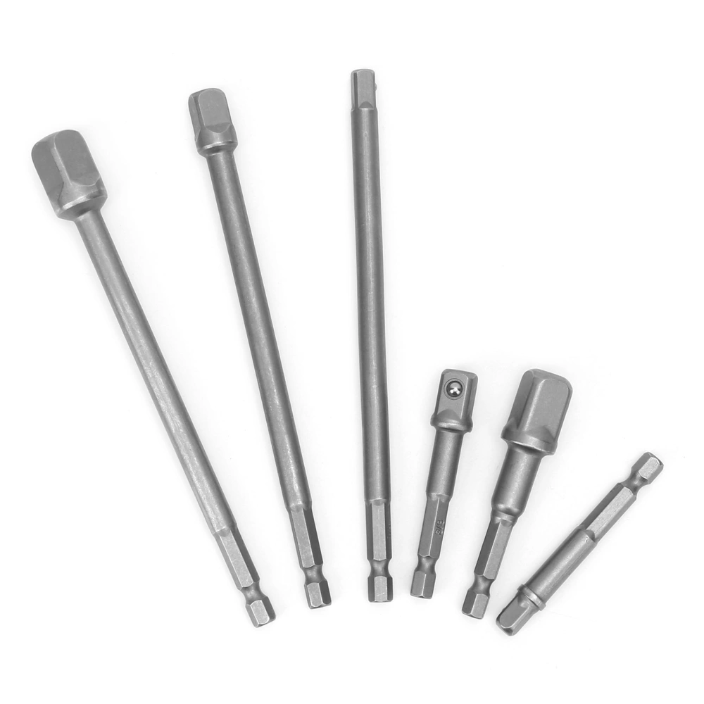 6Pcs Drive Extension Bar Electric Hex Handle Ratchet Wrench Extended Rod Hardware Tools