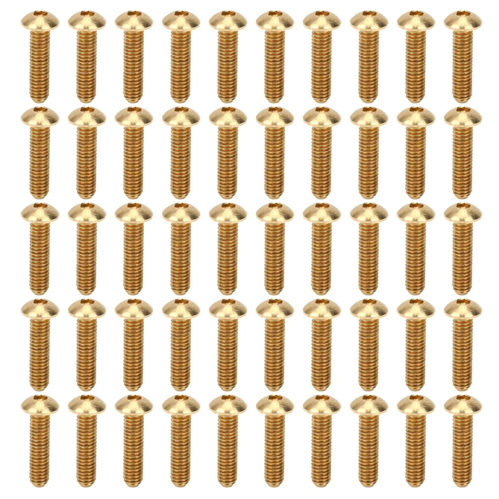 50Pcs Hex Socket Screws Half Round Head Pure Copper Hardware Accessories FastenersM4 x 16mm