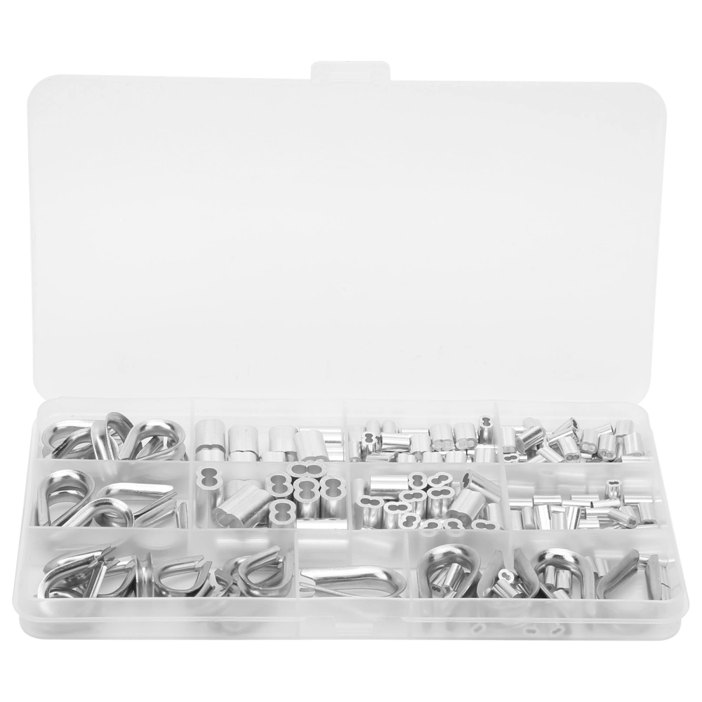 Stainless Steel Crimping Loop Sleeve Wire Rope Thimble Assortment Kit Accessories