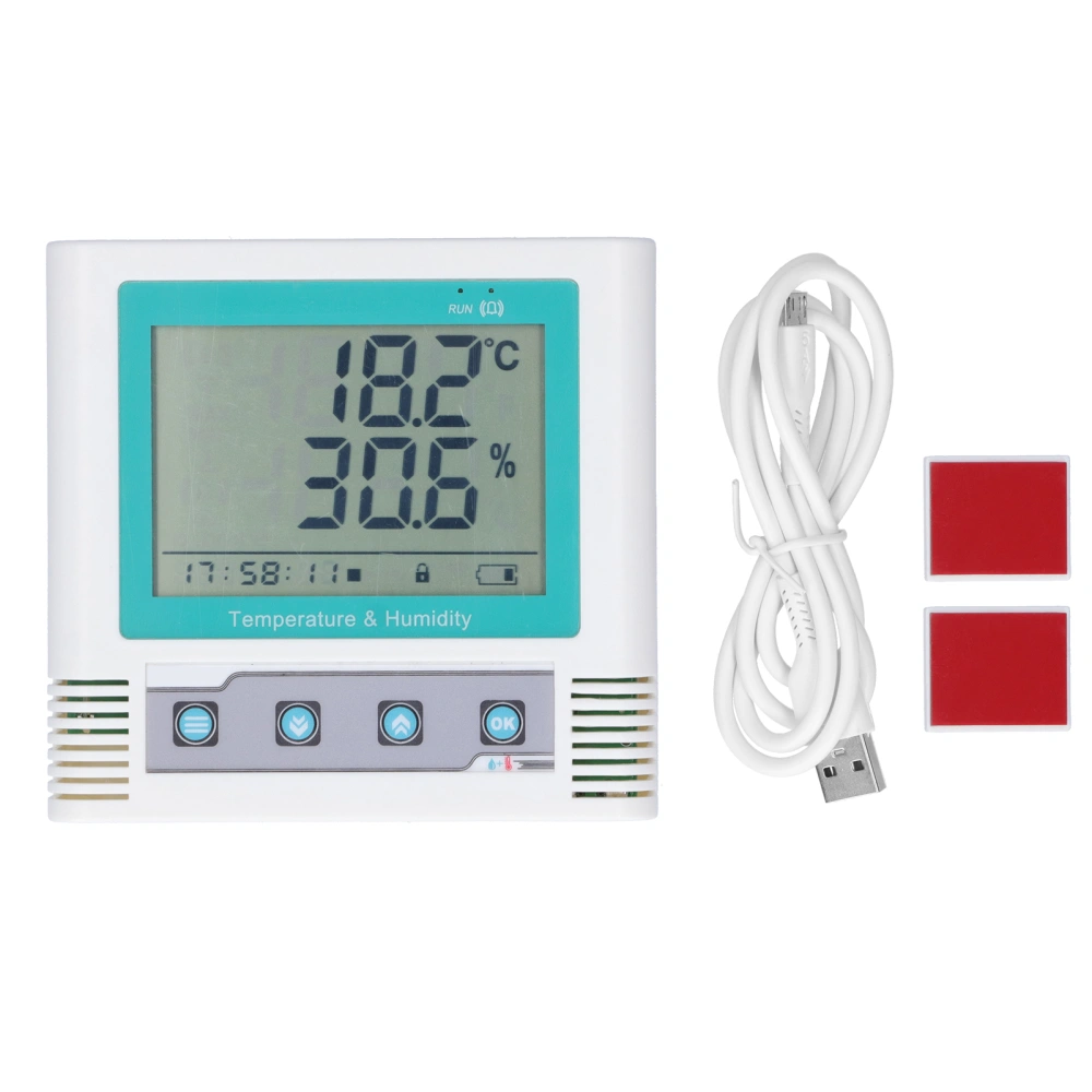 Digital Temperature Recorder Builtin HighAccuracy Sensor USB LCD Humidity Data Recorder(2.08 Million Groups Data )