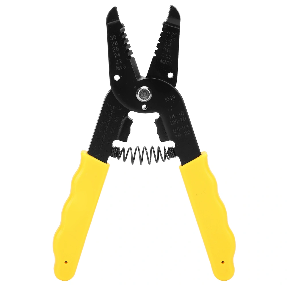 Wire Stripping Pliers MultiFunctional Household Electrician Terminal Crimper Pliers(Yellow )