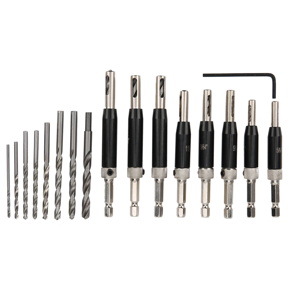 Hinge Drill Bit Hex Handle Self Centering Woodworking Aluminum Alloy Hardware Tools