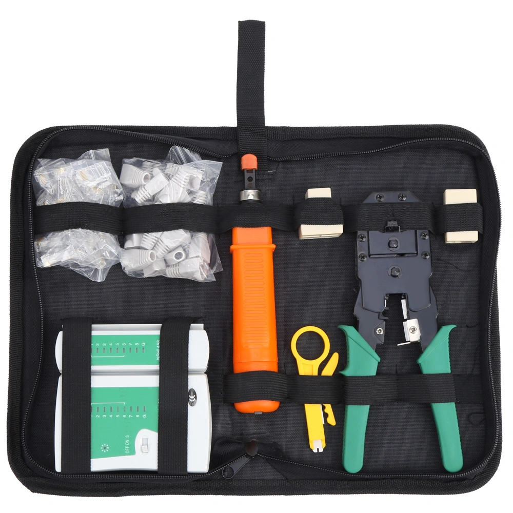 Network Wiring Tool Set Cable Tester Crimping Pliers Mini Wire Stripper Kit YGP308