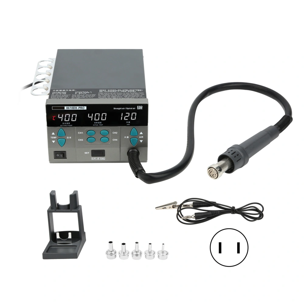 Iron Desoldering Station Hot Air Gun Digital Soldering Rework 4 Seconds Heating 8610DX Pro 1000V