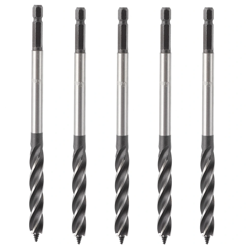 5Pcs Woodworking Drill Bit Metal Hole Saw Auger Bit 4‑Fulte 4‑Slot Hex Shank Cutter Tool 10mm