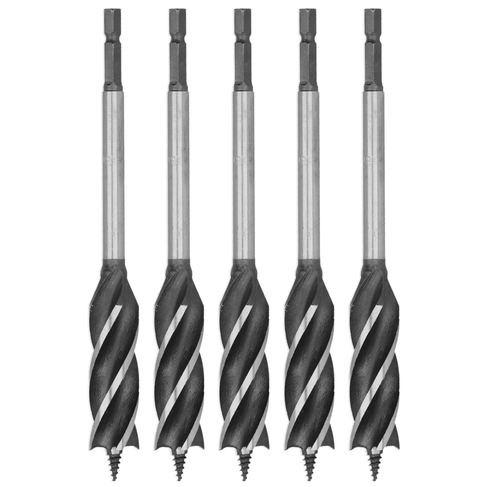 5Pcs Woodworking Drill Bit Metal Hole Saw Auger Bit 4‑Fulte 4‑Slot Hex Shank Cutter Tool 18mm