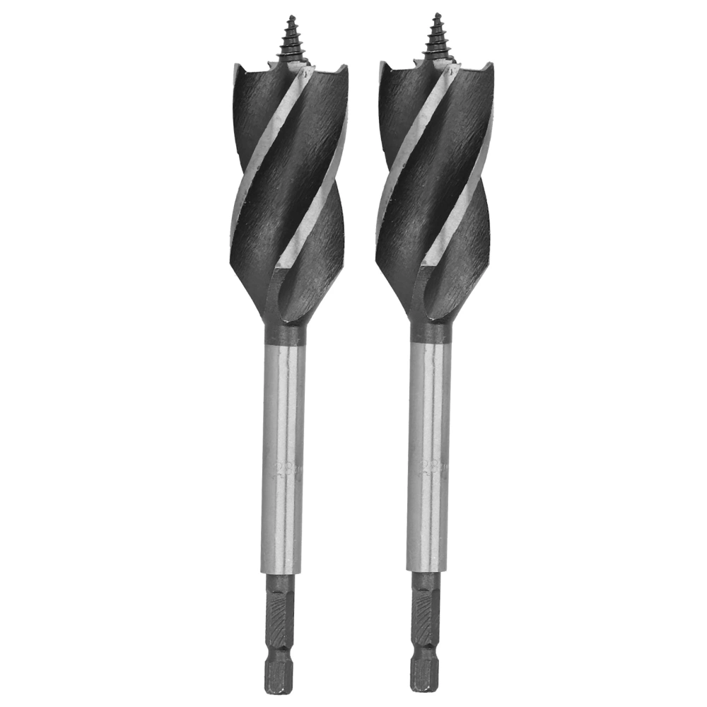 2Pcs Brad Point Drill Bit Hex Shank 4 Flute Cutting Woodworking Industrial Tools Reaming 28mm