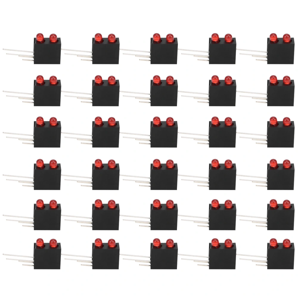 100Pcs 3mm Light Holder Dual Hole LED Diode Lamp with Base Industrial Indicator AccessoriesRed Light