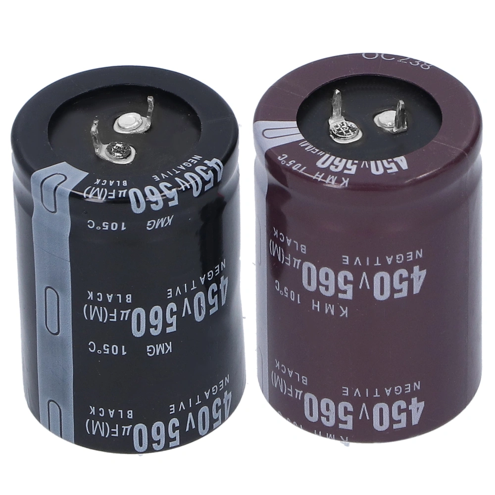 2pcs Aluminum Electrolytic Capacitor 450V 560μF 105℃ for Audio Equipment LED Energy Saving Lamps