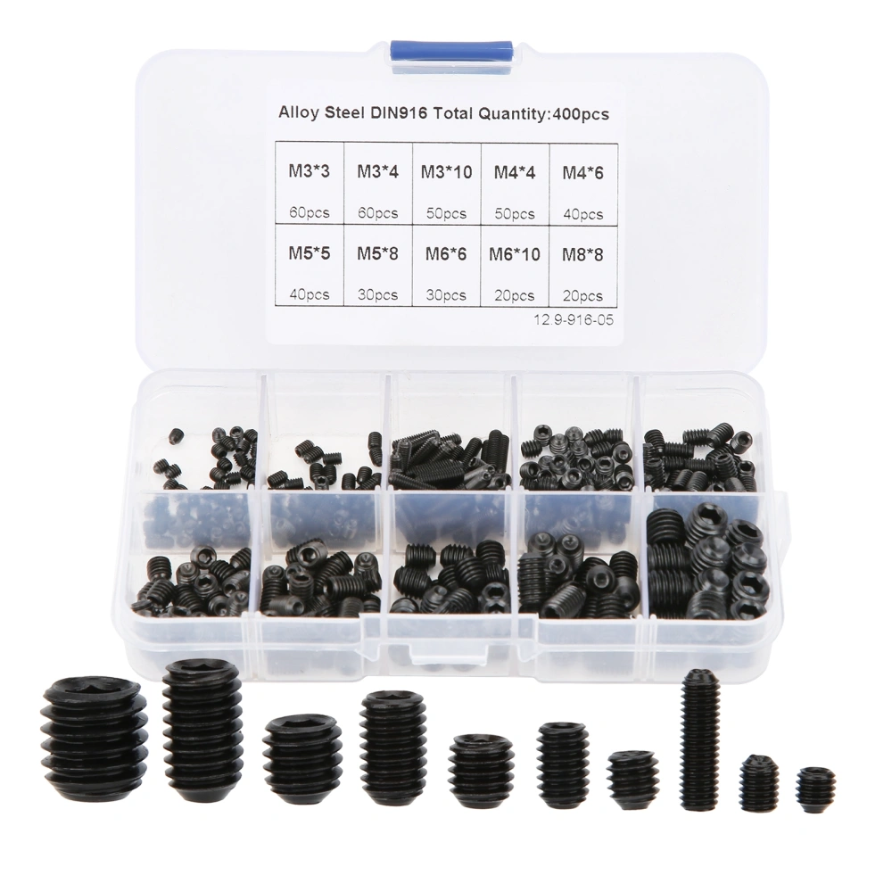 400Pcs Concave End Tightening Set HighStrength Alloy Steel Hardware Parts M3M8