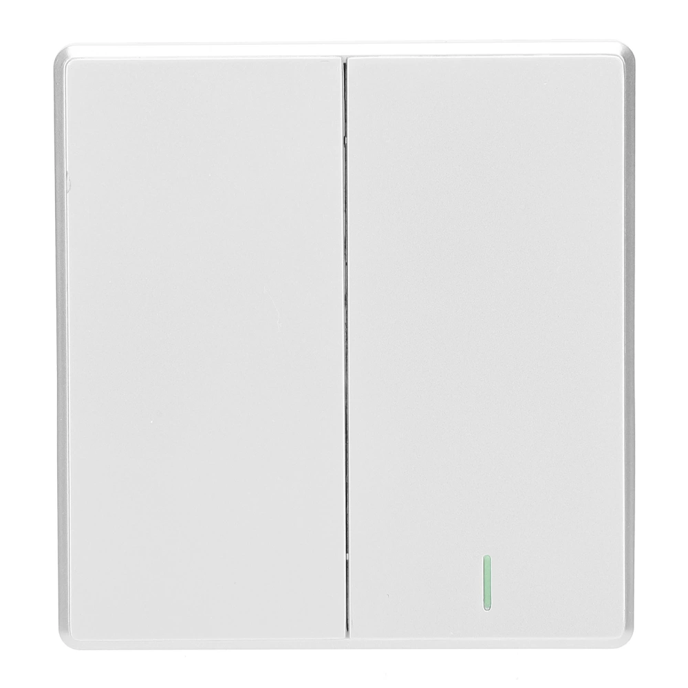 TDL‑9987‑2 Wireless Remote Control Switch Wall Mounted Double Open Indoor Light Switch Silver