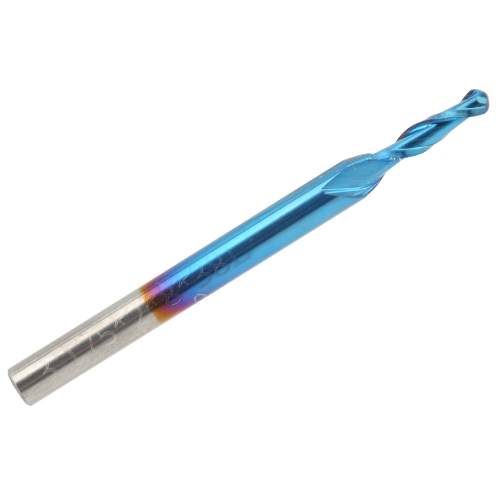 Ballnose Cutter Ball End Mill Blue Coated Spiral Router Bit Milling Cutter 3.175x3.175x15mm