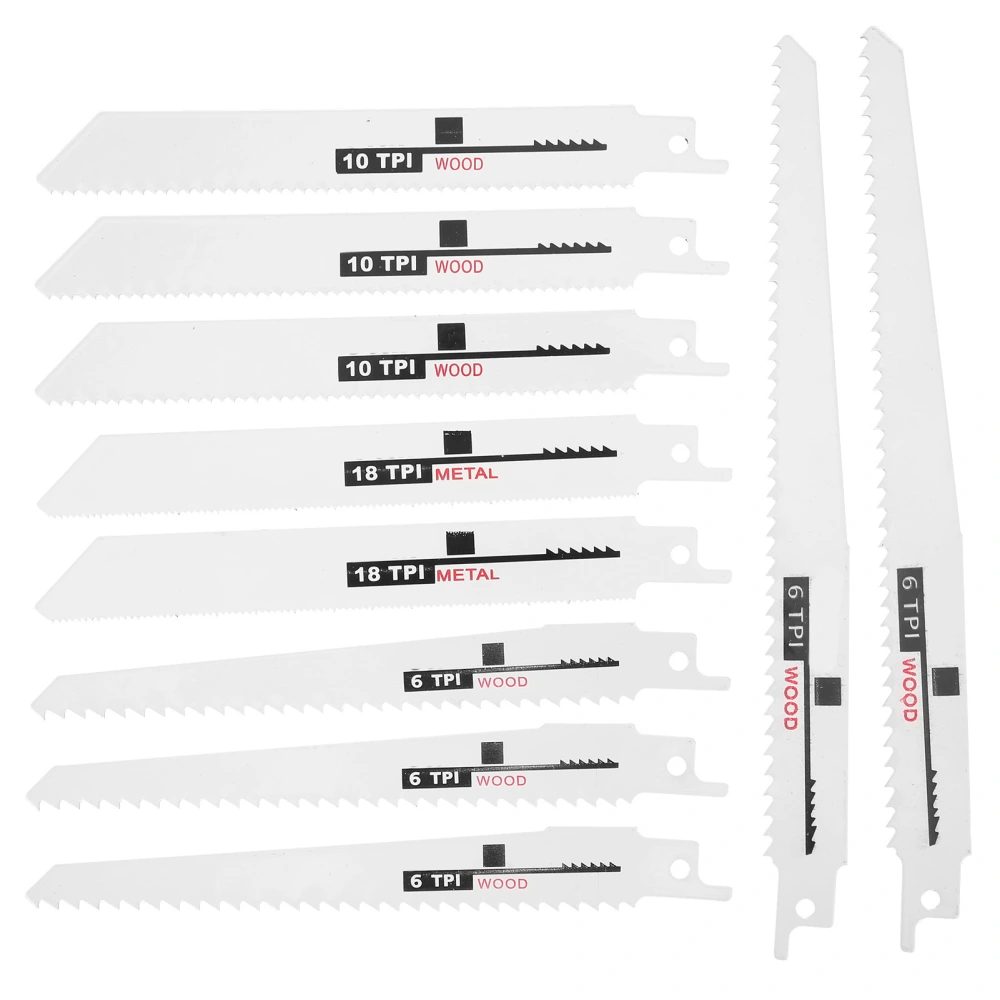 10Pcs Saw Blade HSS Reciprocating Wood Cutting Pruning Diverse Web for Carpentry Tool