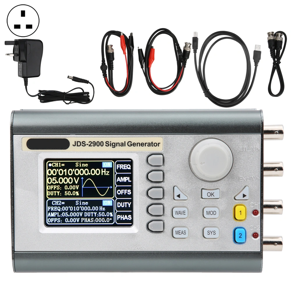 JDS2900-50M Dual Channel DDS Arbitrary Waveform Signal Generator Frequency Meter AC100-240VUK Plug