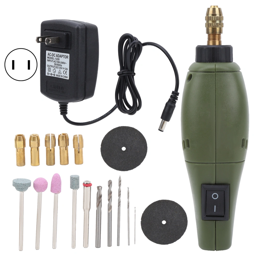 Mini Electric Polisher Grinder Rotary Tool Kits Wood Carving Tools for DIY ProjectUS Plug 110‑240V