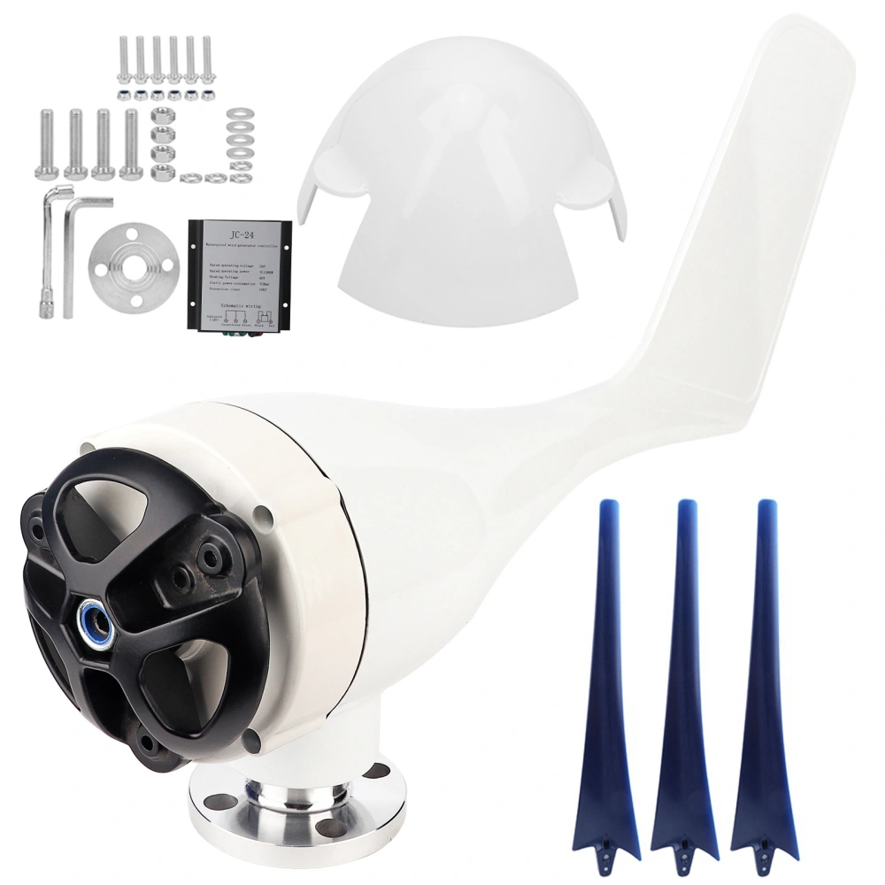 1200W Small Wind Generator Turbines Kit 3 Blades Power Parts for Marine Home ChargingBlue 24V