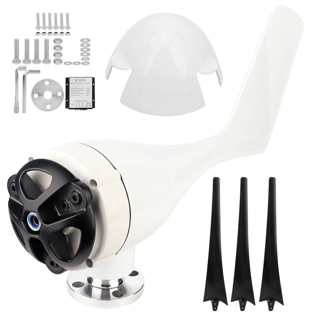 800W Small Wind Generator Kit 3 Blades Power Turbines Parts for Marine Home ChargingBlack 12V