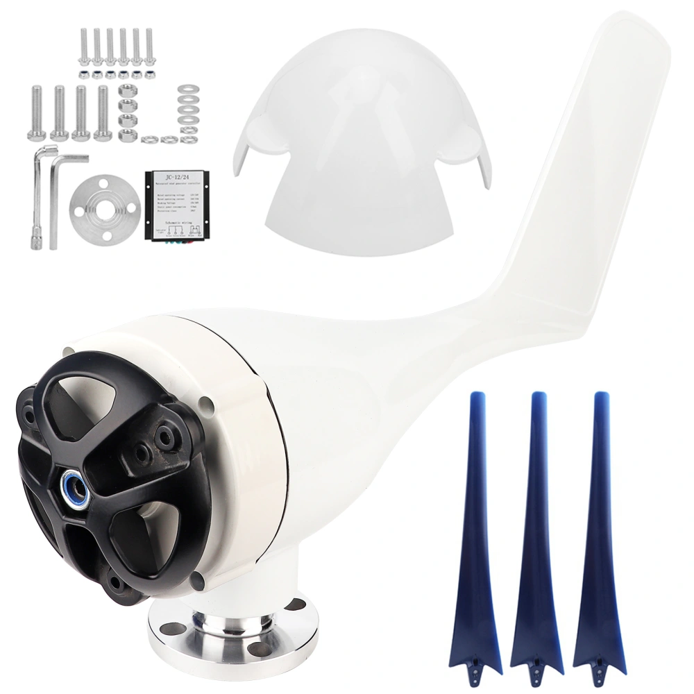 800W Small Wind Generator Kit 3 Blades Power Turbines Parts for Marine Home ChargingBlue 12V