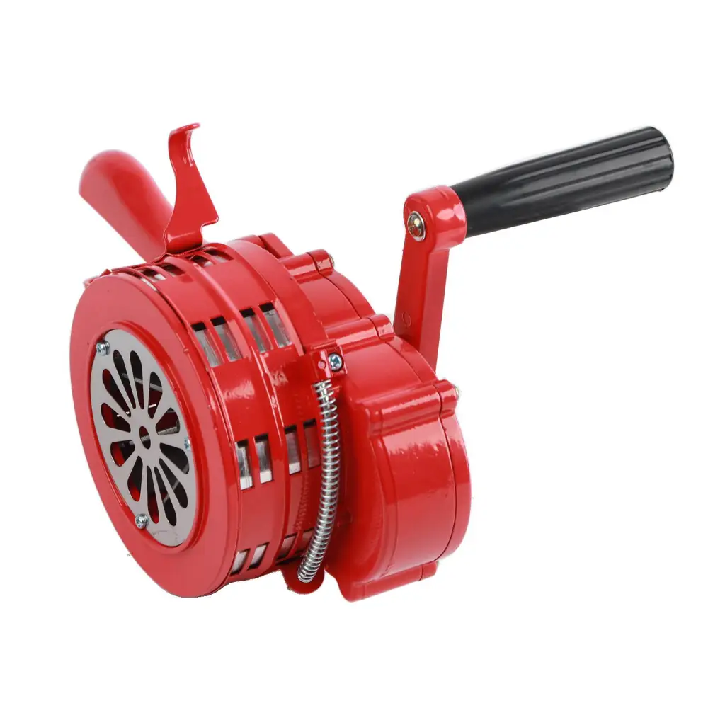 Hand Crank Siren Red Portable Manual Operated Alarm for Schools Troops Alarming 120DB