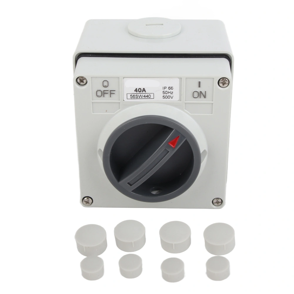 Outdoor Waterproof Switch Socket Isolation Dustproof Rotary OnOff Buttons Indicators (4P40A )