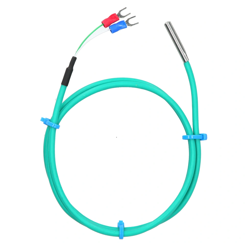 K Type Thermocouple Waterproof Silicone Temperature Sensor Soft Cable Green 5x30mm Probe 0‑200℃5m/16.4ft