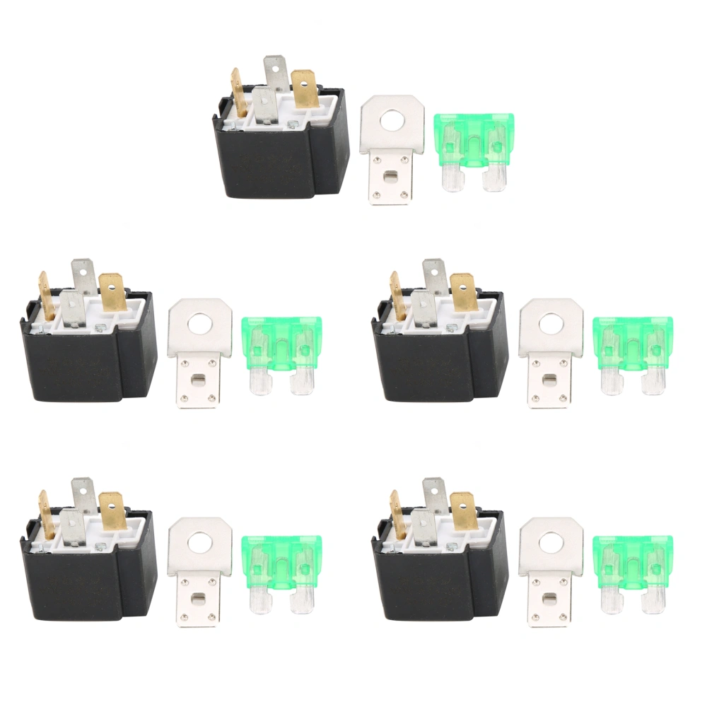 5pcs Car Flasher Relay 4Pins DC 12V 30A Vehicle Fuse Shockproof Waterproof Light Controlling JD1912