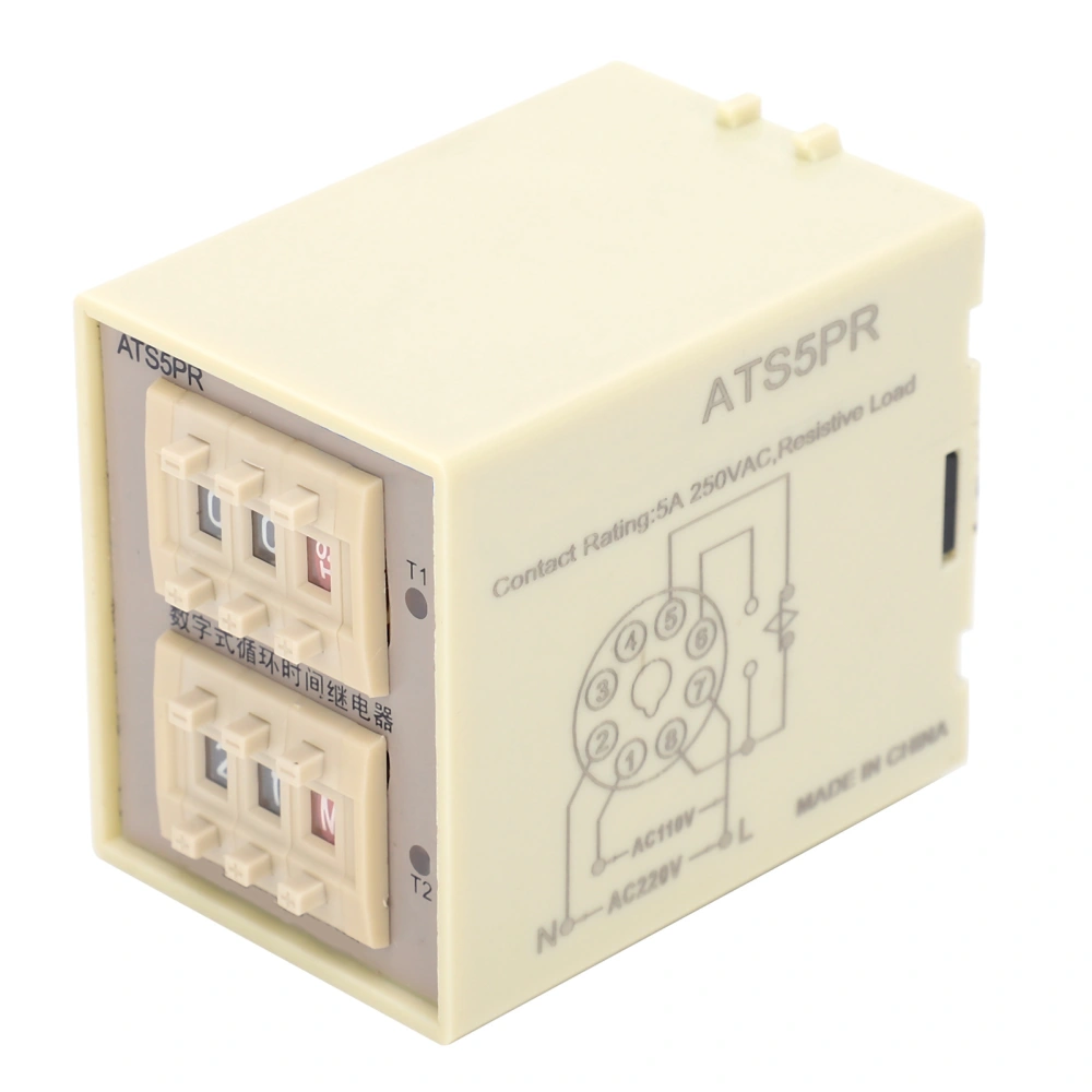 ATS5PR Digital Display Time Relay Flexible Adjustment Cycle Delay Time Relay Module(AC110/ )