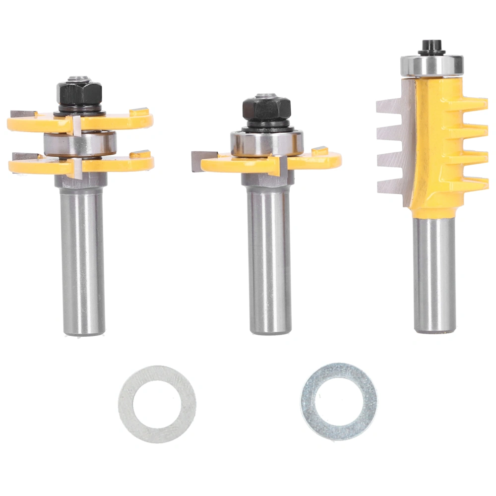 Stile Router Bit 3 Teeth TShaped 1/2 Shank Woodworking Cutter Tool Milling Cutter