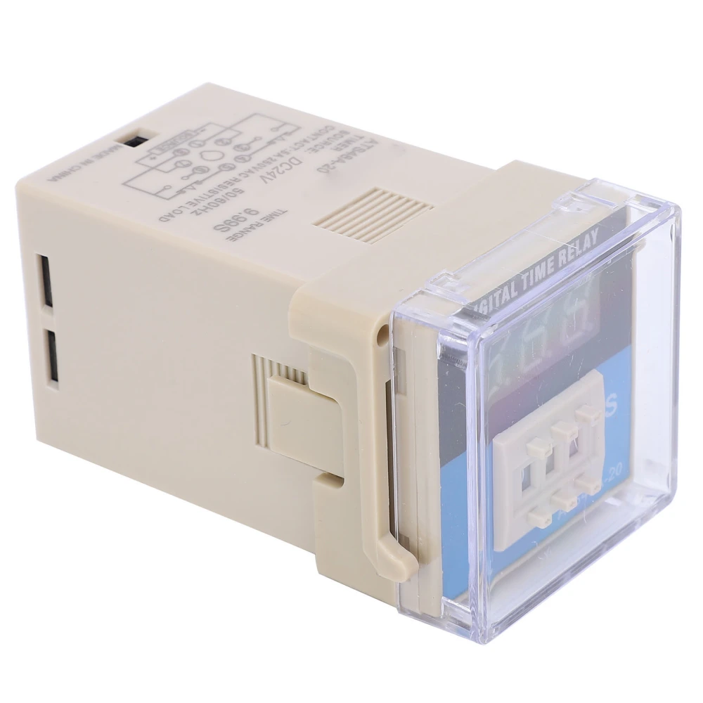 LED Digital Display Time Relay Adjustable Cycle Delay Range 0.1s-99.9s ATS48A-20DC24V