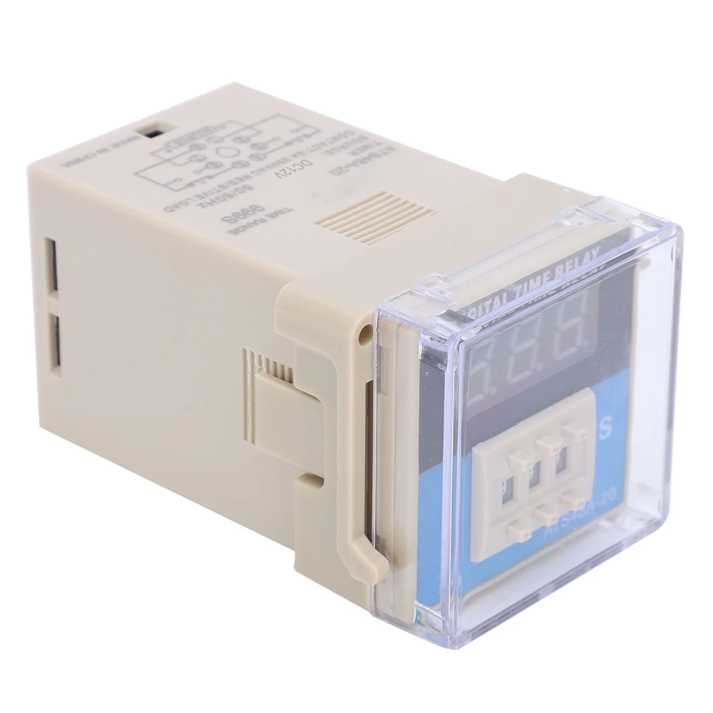 ATS48A-20-3D LED Digital Display Time Relay Adjustable Time Delay Relay Control ComponentsDC12V