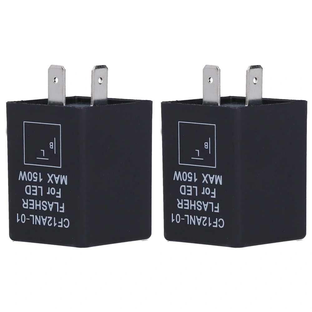 2Pcs LED Flasher 2‑Pin Electronic Relay Normally Open Car Turn Signal Light DC12V