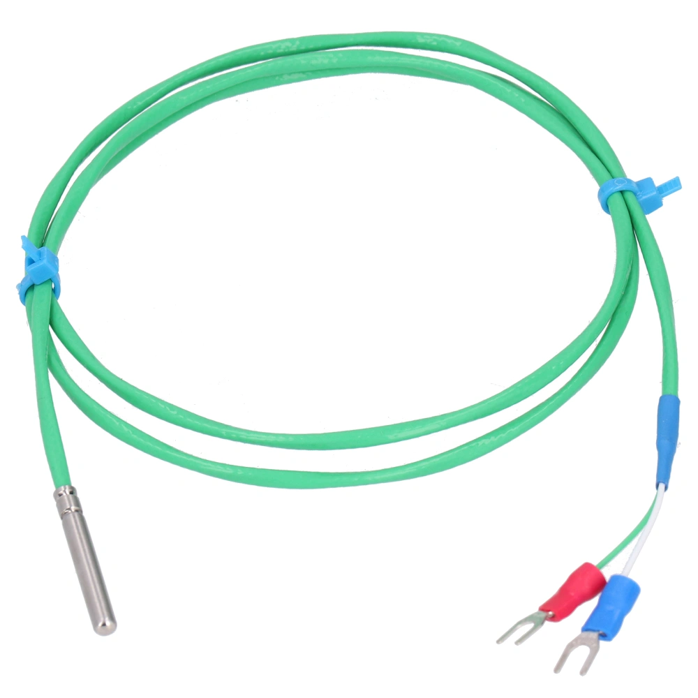 KType Thermocouple Probe Silicone Super Soft Temperature Measuring Line 0200℃ Green 4x30mm(1meter )