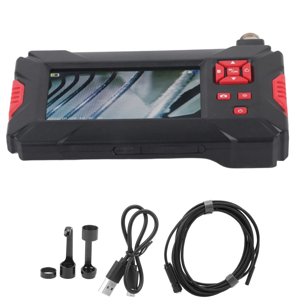 8mm Dual Lens Industrial Endoscope with 4.3in 1080P LCD Display 9 Lights for Pipeline Inspection5 m / 16.4ft